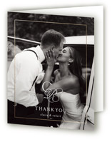Monogram Script Foil-Pressed Folded Wedding Thank You Cards