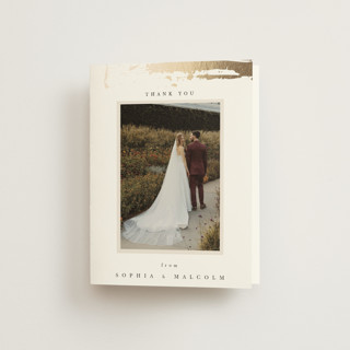 Modern Serene Foil-Pressed Folded Wedding Thank You Cards