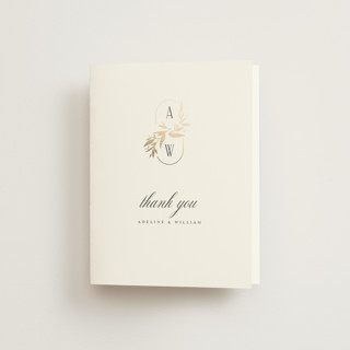 Vining Foil-Pressed Folded Wedding Thank You Cards