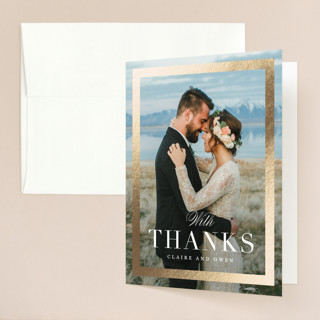 Deluxe Foil-Pressed Folded Wedding Thank You Cards