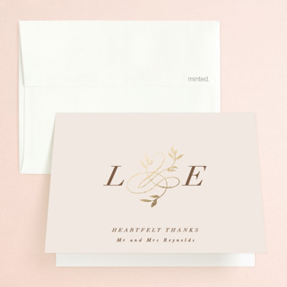 Botanical Ampersand Foil-Pressed Folded Wedding Thank You Cards