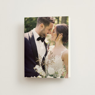 Natural Monogram Foil-Pressed Folded Wedding Thank You Cards