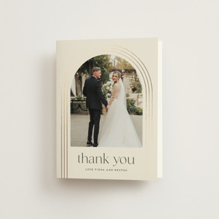 Curves Foil-Pressed Folded Wedding Thank You Cards