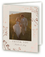 Shining Florals Foil-Pressed Folded Wedding Thank You Cards
