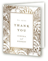 By the Seashore Foil-Pressed Folded Wedding Thank You Cards