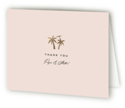 tropical getaway Foil-Pressed Folded Wedding Thank You Cards