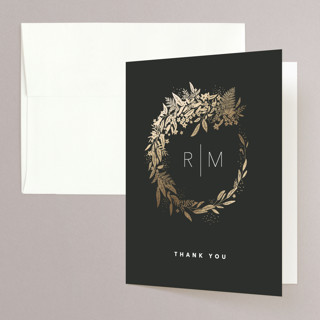 Gather Foil-Pressed Folded Wedding Thank You Cards