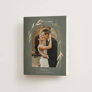 Minimal Circle Foil-Pressed Folded Wedding Thank You Cards