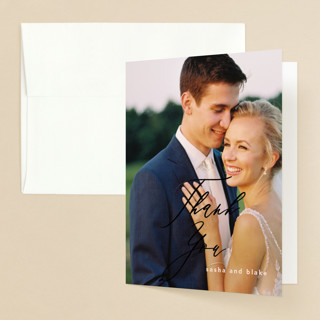 Love Affair Foil-Pressed Folded Wedding Thank You Cards