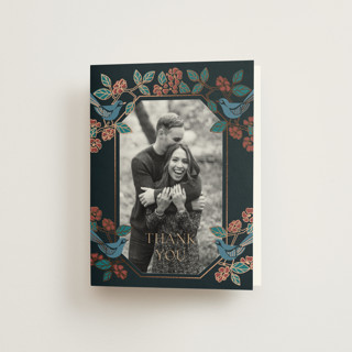 Wedding birds Foil-Pressed Folded Wedding Thank You Cards