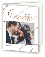 Foil-Pressed Folded Wedding Thank You Cards