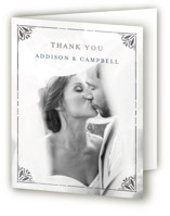 Victorian Frame Foil-Pressed Folded Wedding Thank You Cards