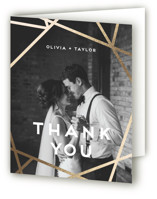 Gilded Concrete Foil-Pressed Folded Wedding Thank You Cards