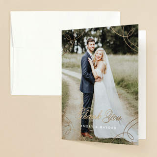 Loop Foil-Pressed Folded Wedding Thank You Cards