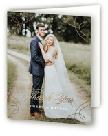Loop Foil-Pressed Folded Wedding Thank You Cards