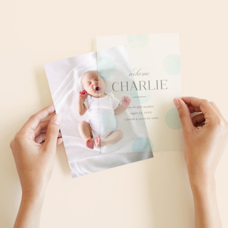 Softest Dots Vellum Overlay Birth Announcements