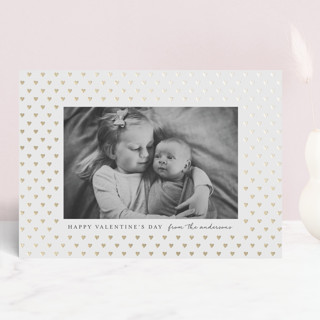 Tiny Polka Hearts Foil-Pressed Valentine's Day Cards