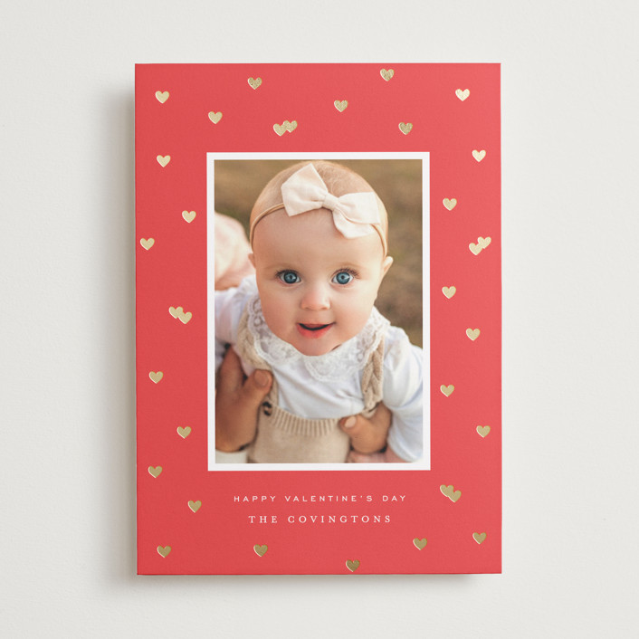 Repeating Hearts FoilPressed Valentine's Day Cards by Hooray Creative