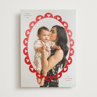 Scallop Heart Frame Foil-Pressed Valentine's Day Cards