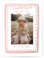 valentine folk frame Foil-Pressed Valentine's Day Cards