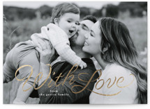 Ribbon script Foil-Pressed Valentine's Day Cards