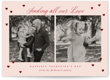 Scattered Mini Hearts Foil-Pressed Valentine's Day Cards