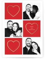 Heart Grid Foil-Pressed Valentine's Day Cards