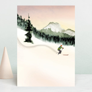 Ski Racer Dog Letterpress Card