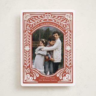 Scandinavian Heart Block Print Valentine's Day Cards