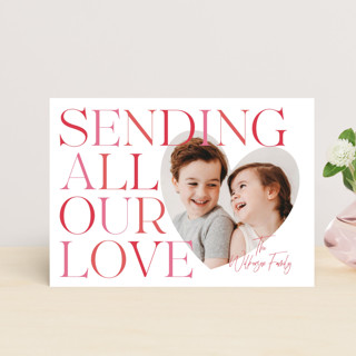 Sending all our love Heart Valentine's Day Postcards
