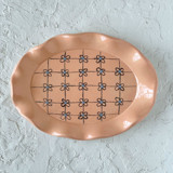 Floral Oval Ruffle Trinket Dish Vanity Trays and Dishes