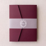 White Ink Custom Monogram Belly Bands 2 x 12 inches for 5 x 7 Invitations (Set of 25) Belly Bands