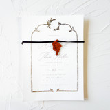 Leather Floral Invitation Charm, Set of 50 Belly Bands