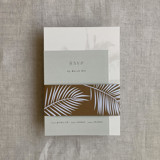 Palm leaf brown belly band for 5x7 card | pack of 10 Belly Bands