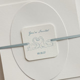 Customizable Swan Bellyband Tags with Ribbon for 5 x 7 Invitation | Pack of 25 Belly Bands