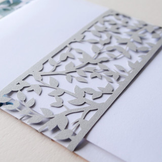 Laser Cut Belly Band - Silver - Emory Pattern - pack of 25 Belly Bands