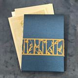 Laser Cut Belly Band, Jada Pattern in Antique Gold, Set of 25 Belly Bands