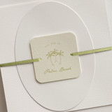 Customizable Palm Tree Bellyband Tags with Ribbon for 5 x 7 Invitation | Pack of 25 Belly Bands