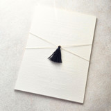 Linen Thread and Mini Tassel Belly Band- Customizable Colors- Set of 25 Belly Bands