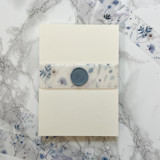 Blue Wildflower Vellum Belly Band for Wedding Invitations 1.5" (25 Pack) Belly Bands