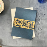 Laser Cut Belly Band, Melody Pattern in Antique Gold, Set of 25 Belly Bands