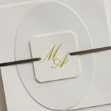 Customizable Monogram Bellyband Tags with Ribbon for 5 x 7 Invitation | Pack of 25 Belly Bands