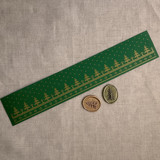 Gold knitted green holiday belly band for 5x7 card | pack of 10 Belly Bands