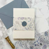 Blue Wildflower Vellum Belly Bands for Wedding Invitations 3" (25 Pack) Belly Bands