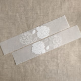 Hydrangea floral white ink printed vellum belly band for 5x7 card | pack of 10 Belly Bands