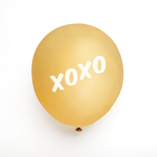 XOXO Latex Balloon,Gold and White, set of 3 Balloons