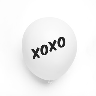 XOXO Latex Balloon, White and Black, set of 3 Balloons