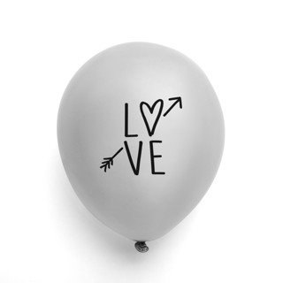 Love Latex Balloon, Silver and Black, set of 3 Balloons