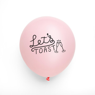 Let's Toast Latex Balloon,Pink and Black, set of 3 Balloons