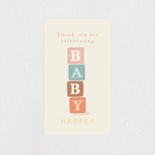 Blocks Baby Shower Stickers